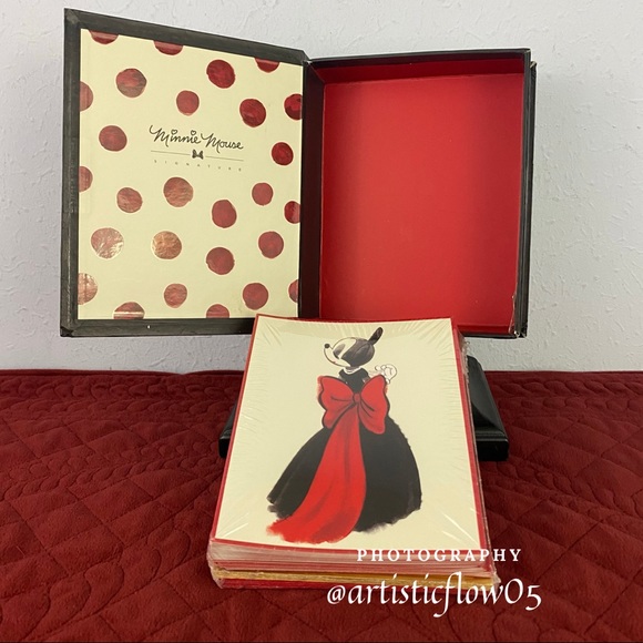 NEW! RARE! Limited! Disney Minnie Mouse Signature Note Card Set - Picture 3 of 5